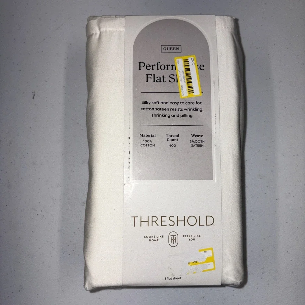 Threshold 400 Thread Count Performance Flat Sheet Sour Cream Queen*